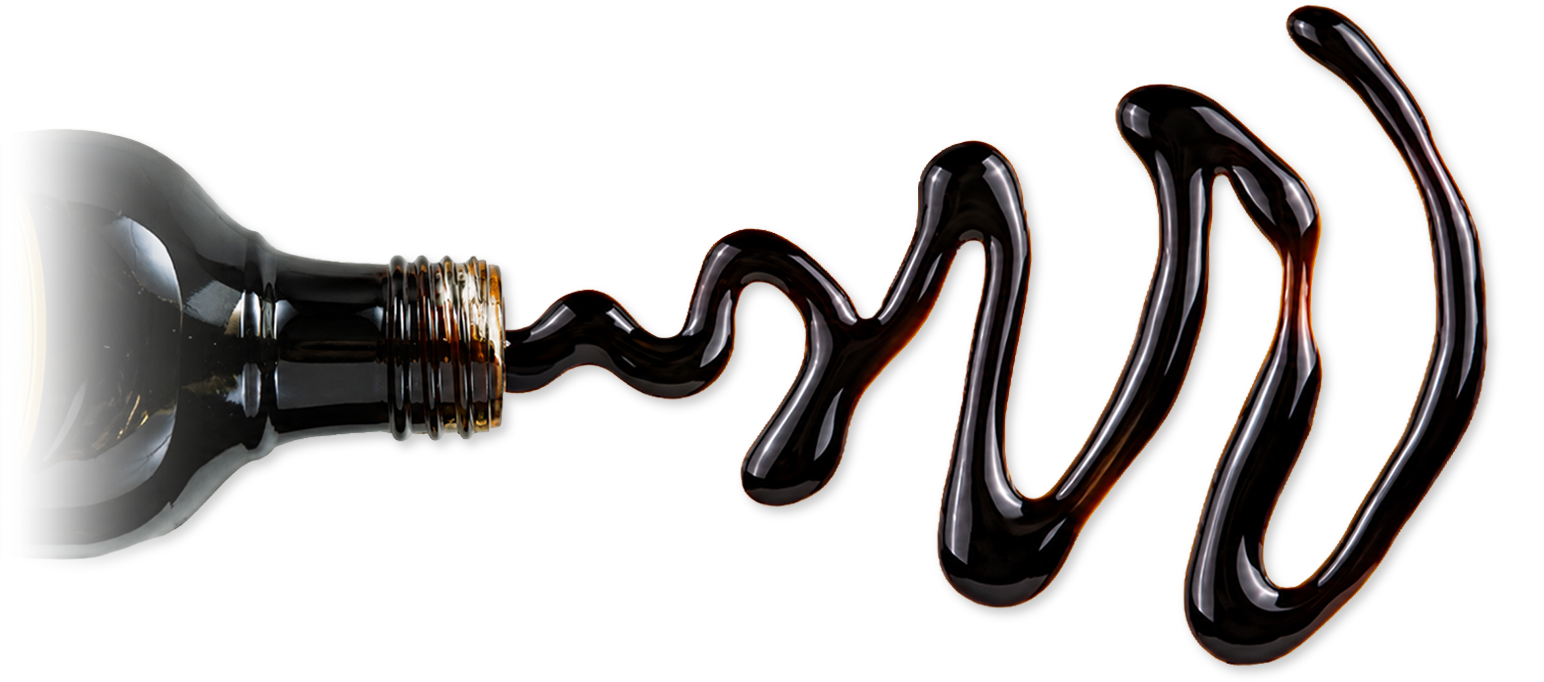 balsamic vinegar spilling out of bottle