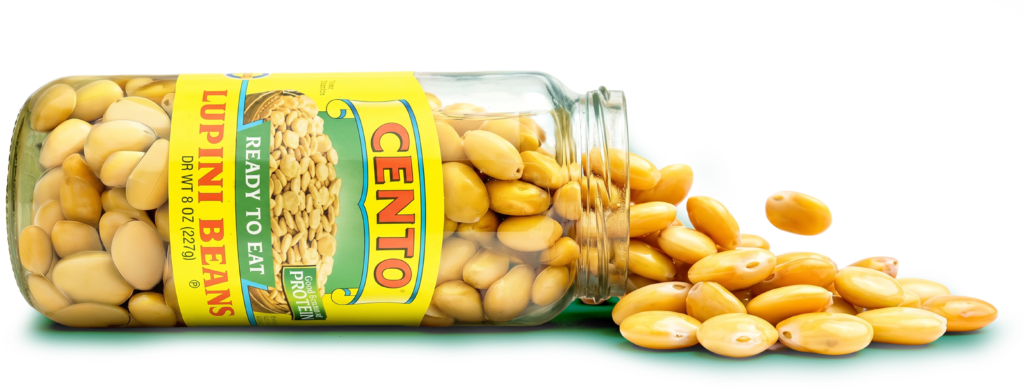 Lupini Beans coming out of jar