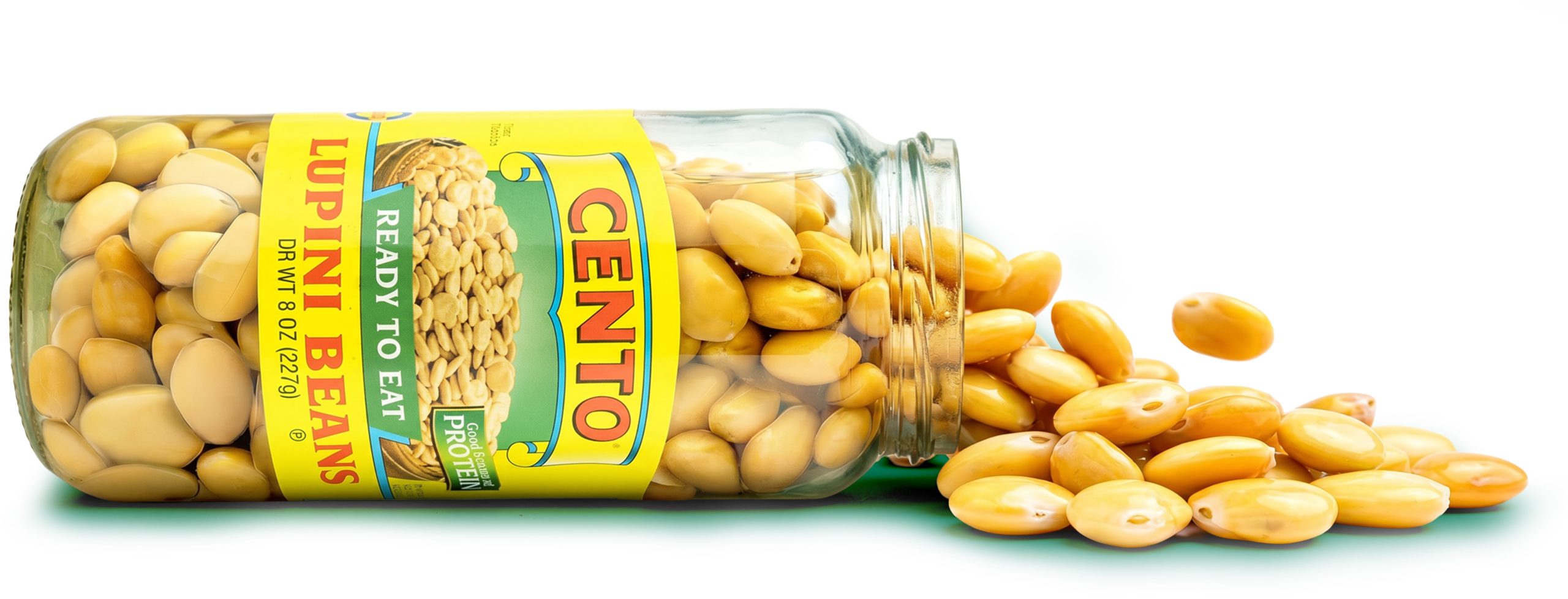 Lupini Beans coming out of jar