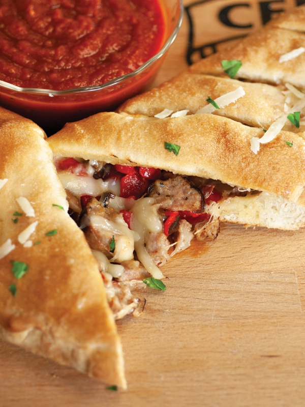 Mushroom Sausage & Pepper Stromboli