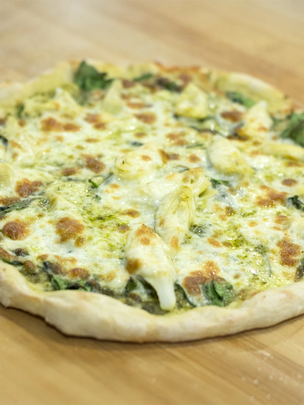 Spinach, Artichoke & Pesto Pizza