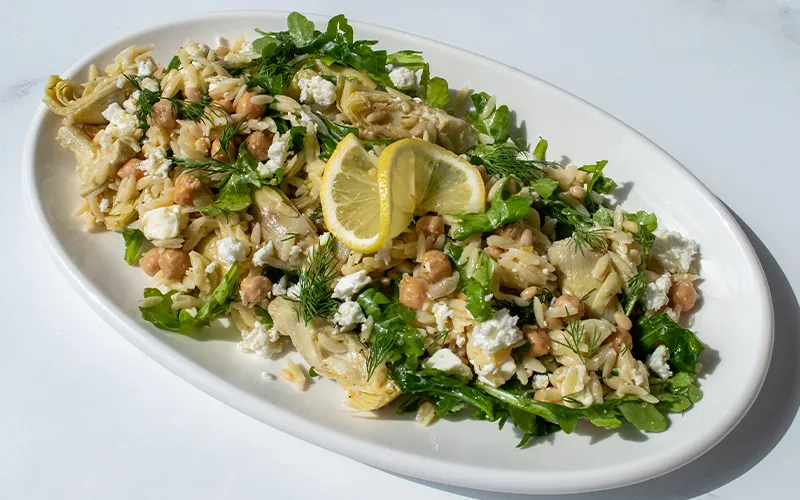 Artichoke & Chickpea Orzo Salad