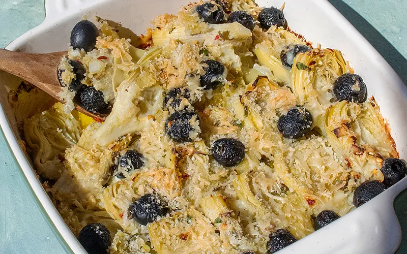 Baked Artichokes & Olives