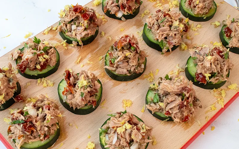 Tuna Cucumber Canapes