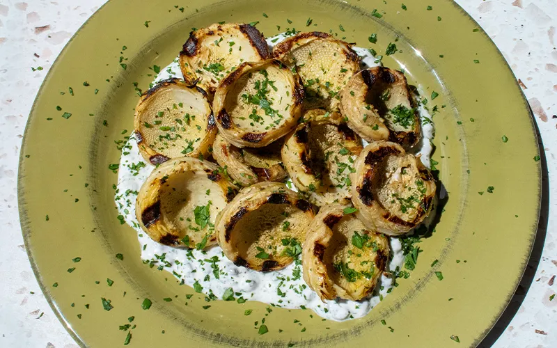 Grilled Artichoke Bottoms