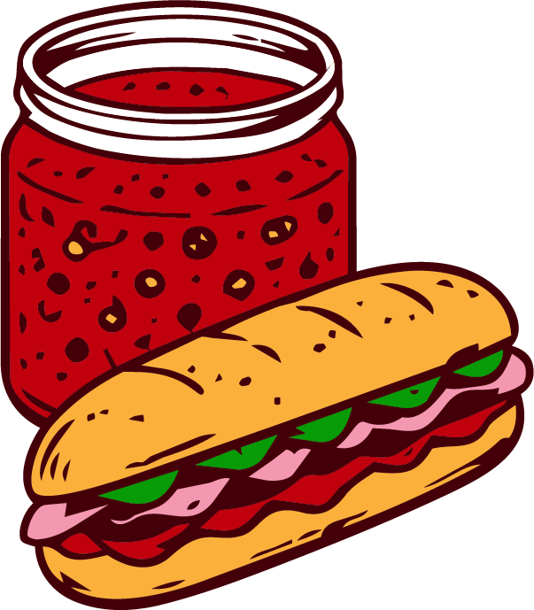 Graphic of hoagie spread