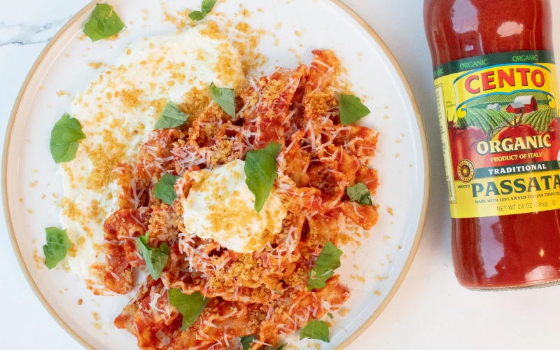 Mafaldine with Whipped Ricotta & Breadcrumbs