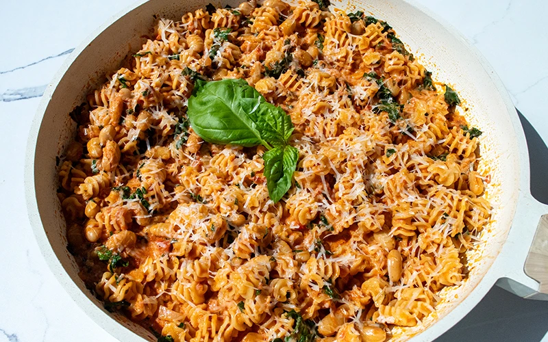 Tomato Basil Radiatori with Kale & Cannellini Beans