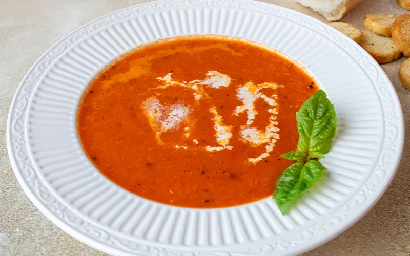 Roasted Red Pepper, Cannellini Bean & Tomato Soup