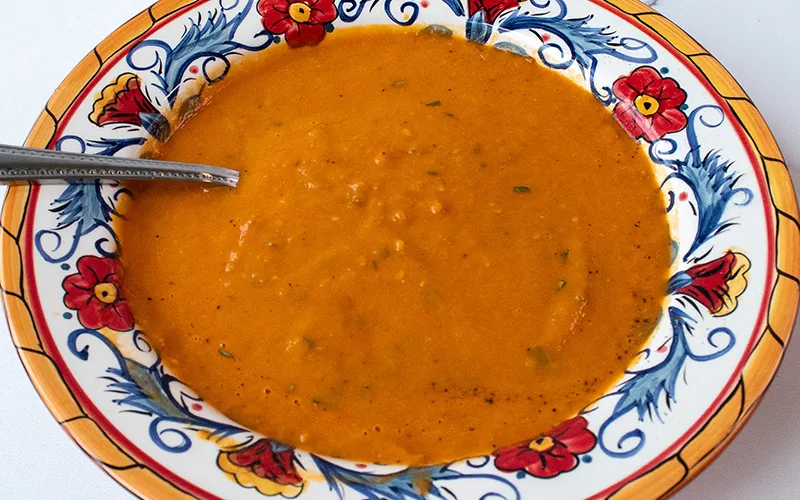 Roasted Tomato & Green Olive Soup