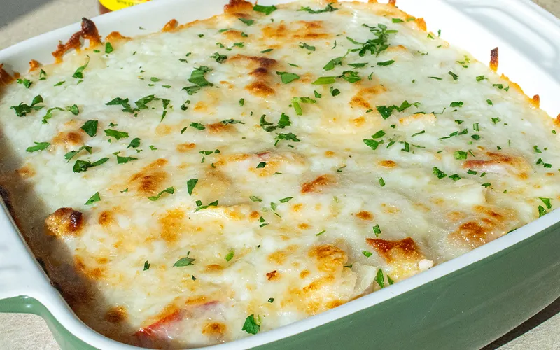 Sausage & Hot Pepper Ricotta Bake
