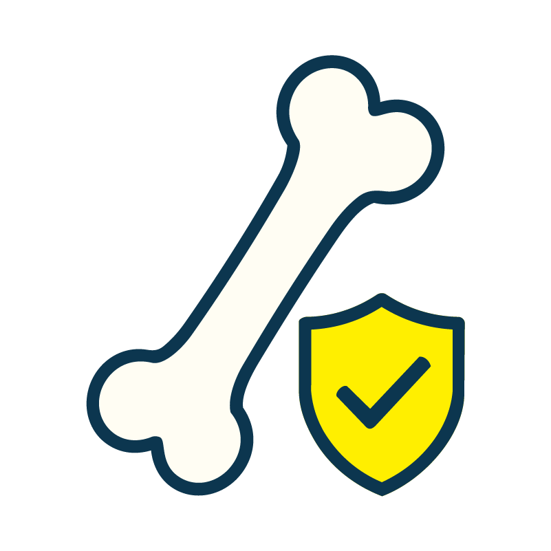 Bone with shield