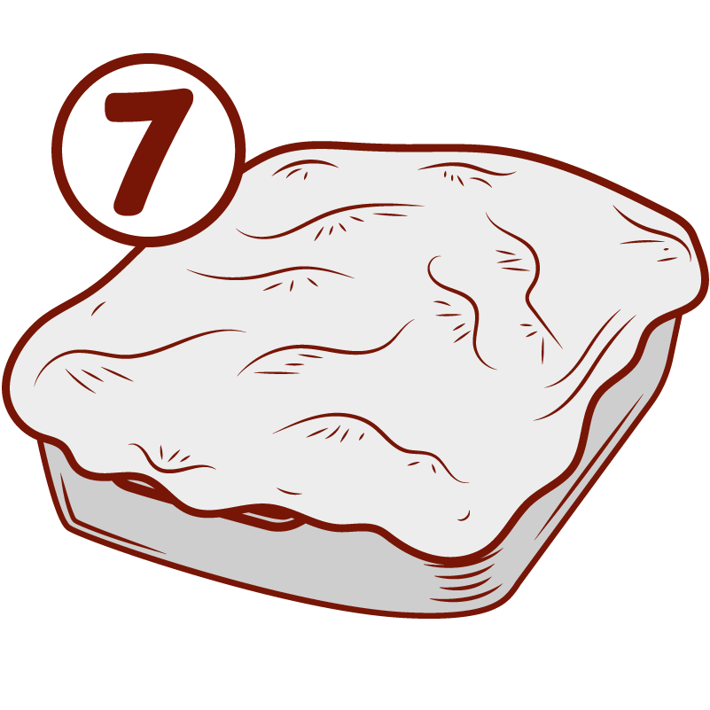 lasagne with foil on top vector