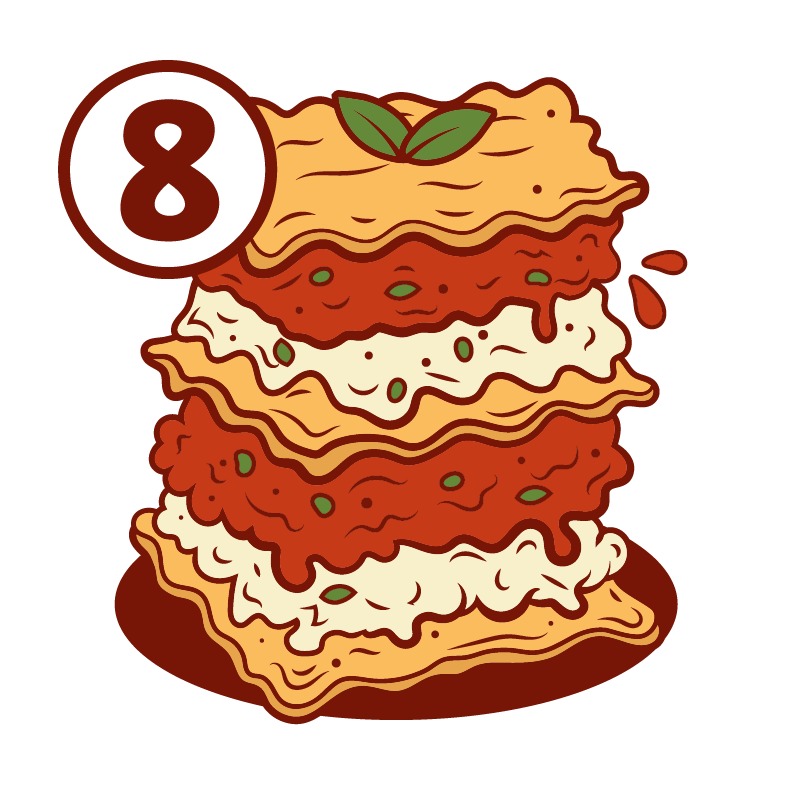 finished lasagne vector